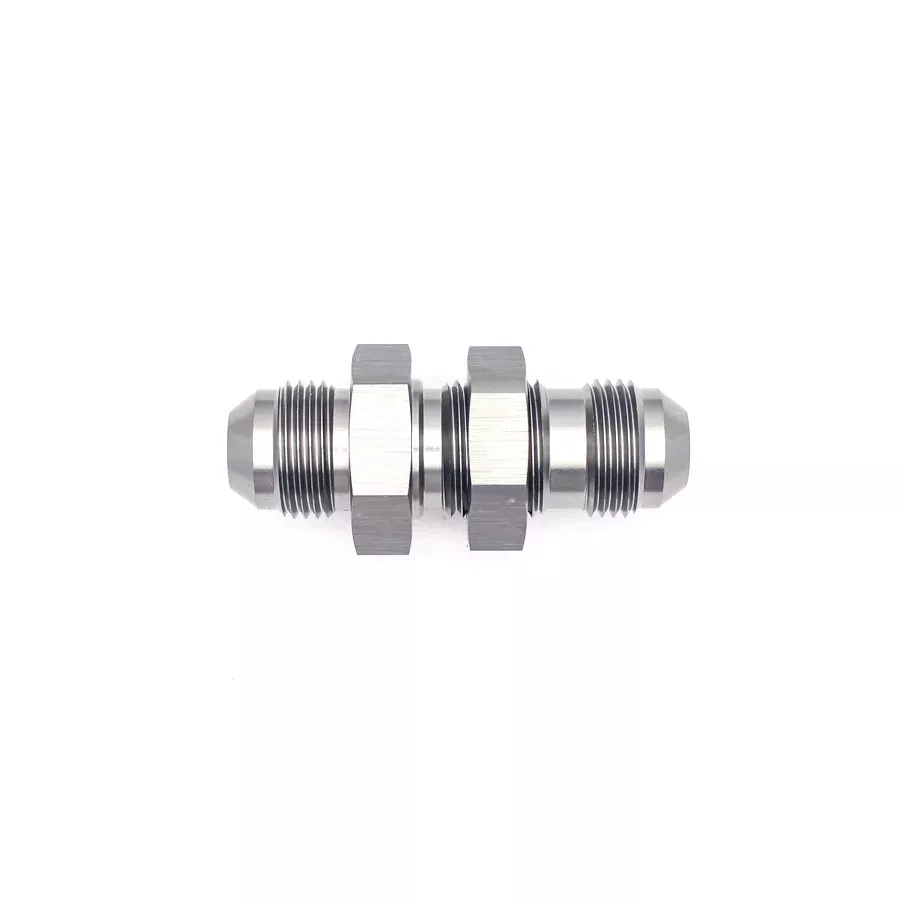 06-02-0709 DeatschWerks 8AN Male Flare To 8AN Male Flare Bulkhead Adapter (Incl. Nut)