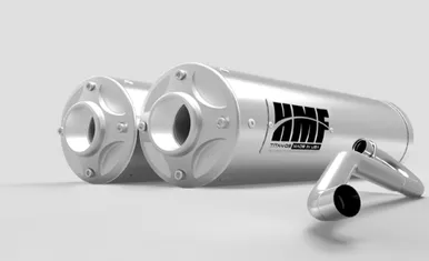 Maverick Turbo Titan Dual 3/4 Billet End Cap Exhaust System by HMF Racing