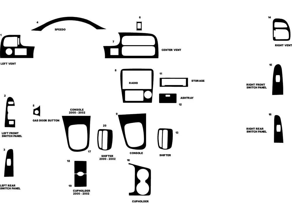 Wholesale Rdash™ Mazda 626 1998-2002 Aluminum Dash Kits